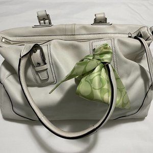 Coach Hamilton white leather satchel